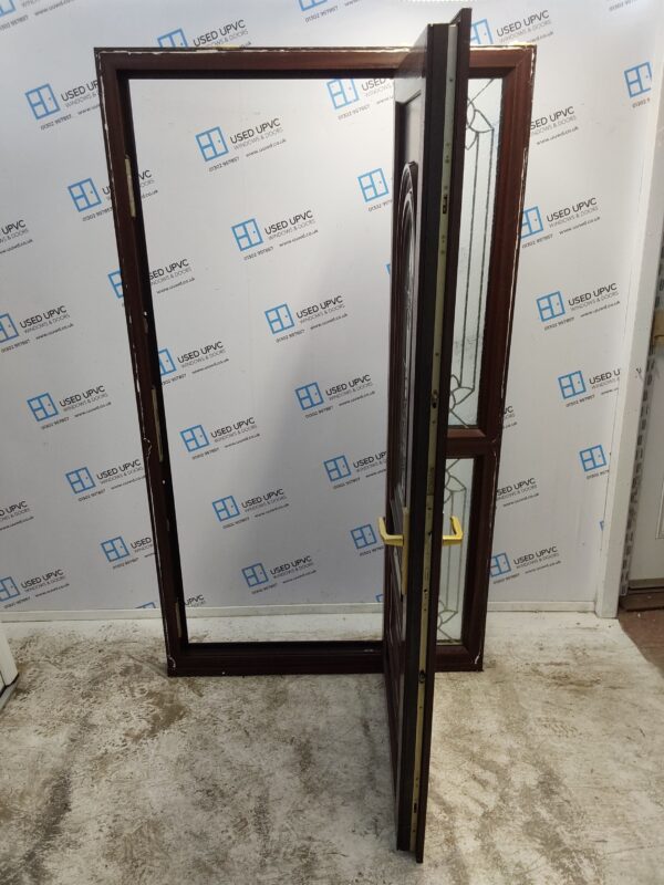 Used Woodgrain Upvc Front Door And Side Panel 1185mm x 2090mm DS019 - Image 3