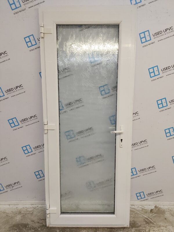 Used White Upvc Full Glass Back Door 840mm x 2100mm 0806 - Image 2