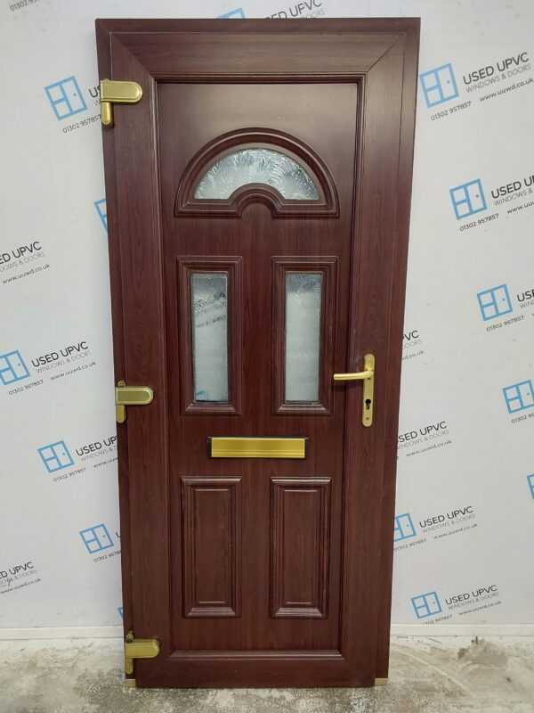 Used Rosewood Upvc Front Door 855mm x 1995mm 0481 - Image 2