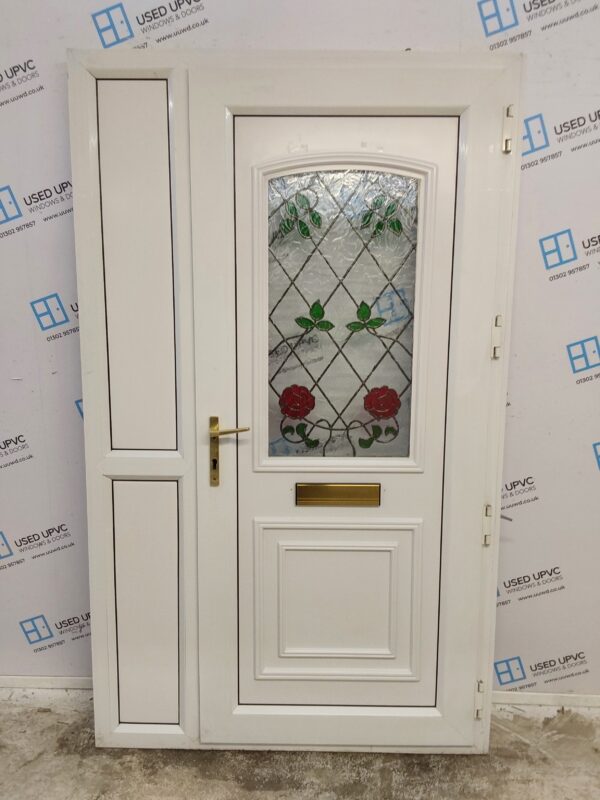 Used White Upvc Front Door And Side Panel 1225mm x 2040mm (reduce to 1210mm) DS002 - Image 2