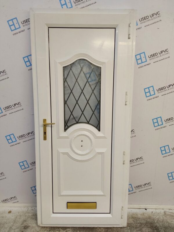 Used White Upvc Front Door 910mm x 2070mm (reduce to 885mm) C7D019 - Image 2