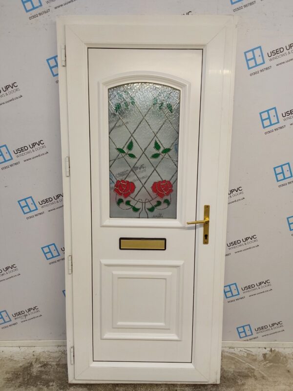 Used White Upvc Front Door 900mm x 2040mm (reduce to 880mm) C7D031 - Image 2