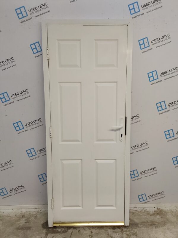 Used White Composite Back Door 845mm x 2055mm 0755 - Image 2