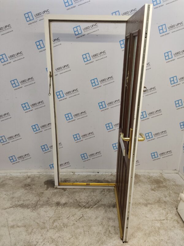 Used Brown Composite Front Door 950mm x 2050mm (Reduce To 900mm) 0668 - Image 3