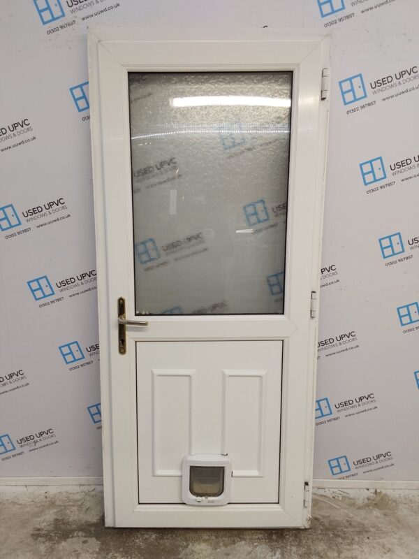 Used Oak Upvc Back Door 900mm x 2045mm 0537 - Image 2