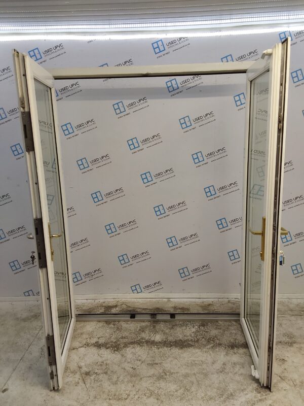 Used White Upvc French Doors 1580mm x 2050mm EA7 - Image 4