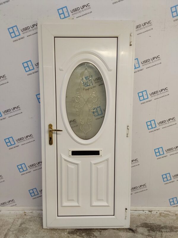 Used White Upvc Front Door 900mm x 2060mm (Reduce To 880mm) 0644 - Image 2