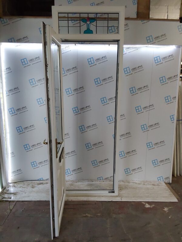 Used White Upvc Front Door And Toplight (Outwards Opening) 880mm x 2590mm 0239 - Image 2