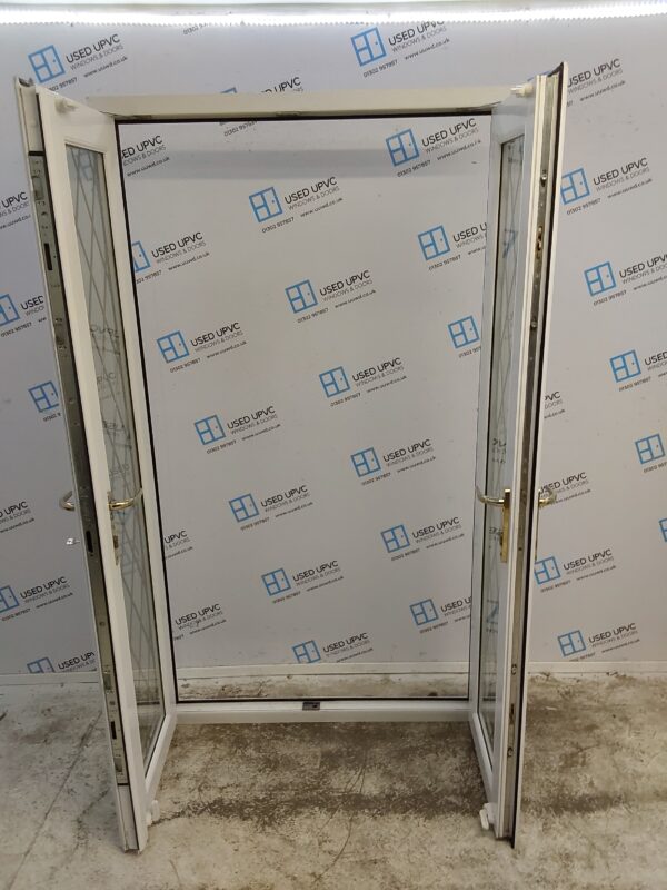 Used White Upvc French Doors 1185mm x 2065mm EA8 - Image 4