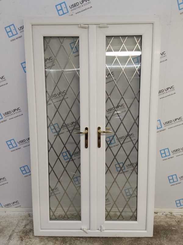 Used White Upvc French Doors 1185mm x 2065mm EA8 - Image 2