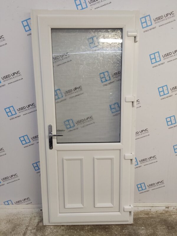 Used White Upvc Back Door 930mm x 2060mm (Reduce To 910mm) 0779 - Image 2