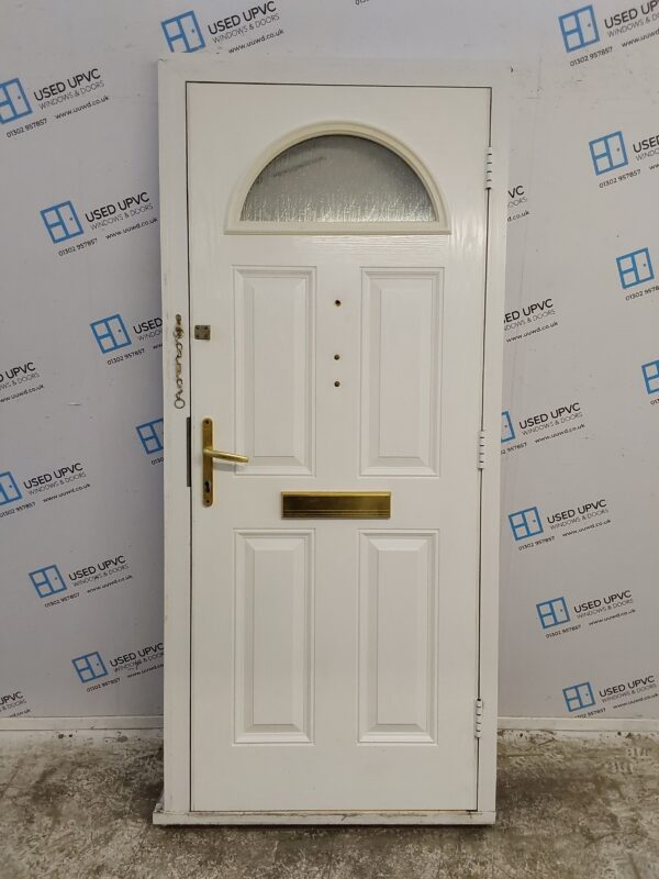 Used White Composite Front Door 920mm x 2070mm (Reduce To 900mm x 2050mm) 0781 - Image 2