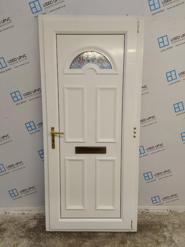 Used White Upvc Front Door 920mm x 2050mm (Reduce To 900mm) 0730 - Image 2