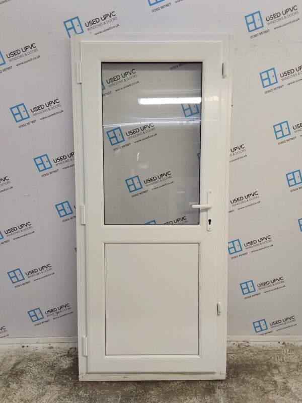 Used White Upvc Back Door 925mm x 2080mm (Reduce To 885mm) 0528 - Image 2