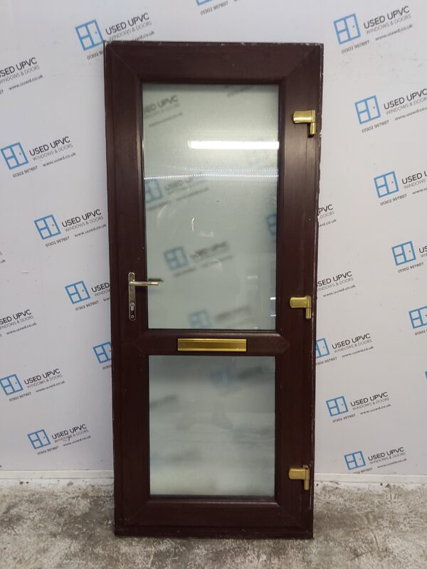 Used Rosewood Upvc Front Door 880mm x 2100mm (Reduce To 860mm) 0149 - Image 2