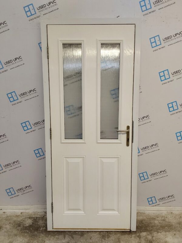 Used White Composite Back Door 895mm x 2040mm 0516 - Image 2