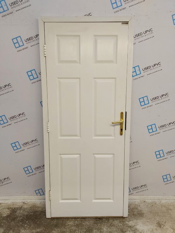 Used White Composite Back Door 875mm x 2035mm C7D004 - Image 2