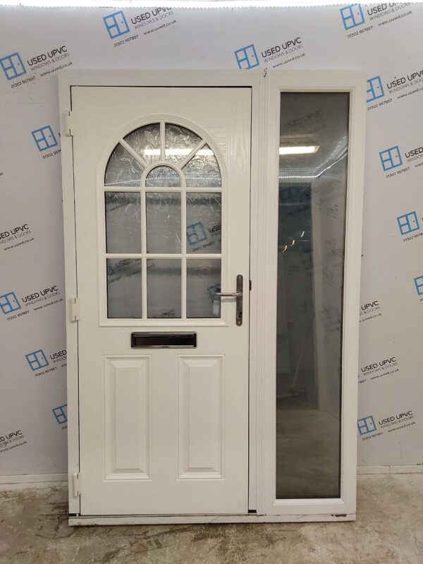 Used Dark Blue Composite Front Door And Side Panel 1360mm x 2090mm (Reduce To 2070mm) DS037 - Image 2