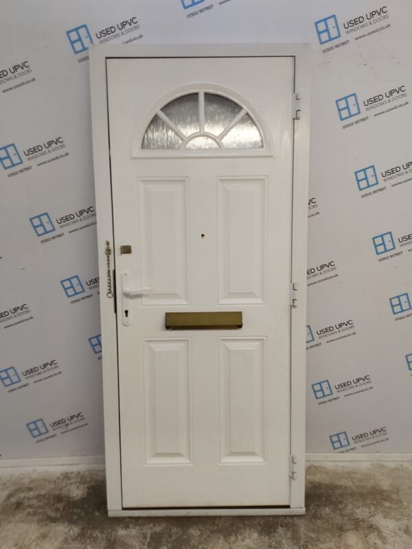 Used White Composite Front Door 920mm x 2100mm (Reduce To 890mm) 0455 - Image 2