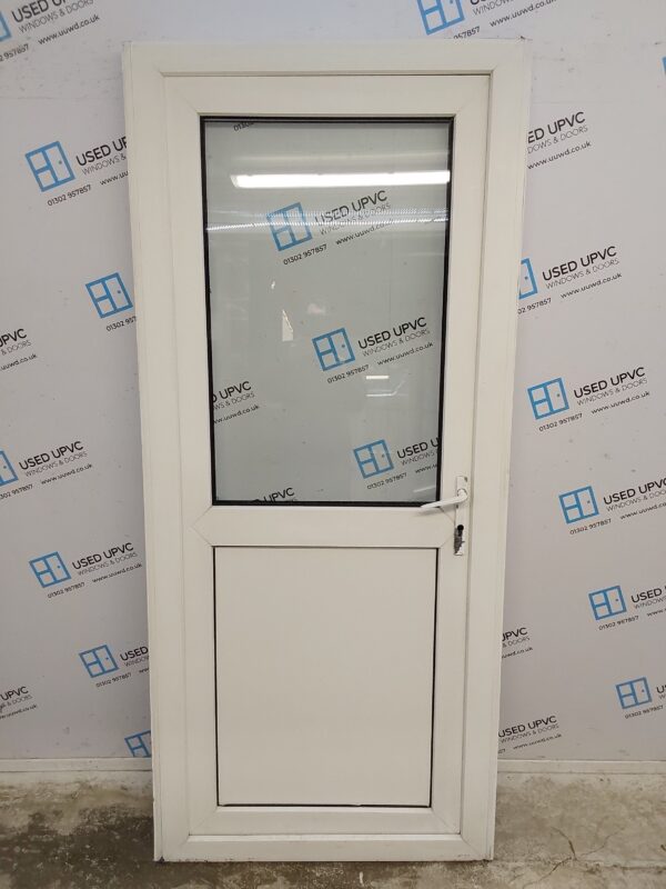 Used White Upvc Back Door 925mm x 2080mm (reduce to 885mm) 0528