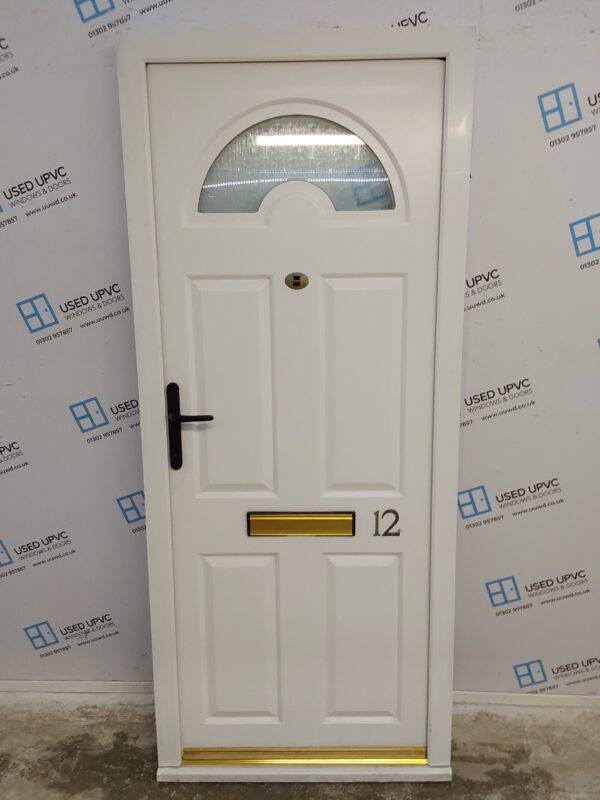 Used White Upvc Front Door 855mm x 2025mm 0100