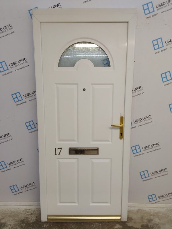 Used White Upvc Front Door 930mm x 2140mm (reduce to 2090mm) 0716