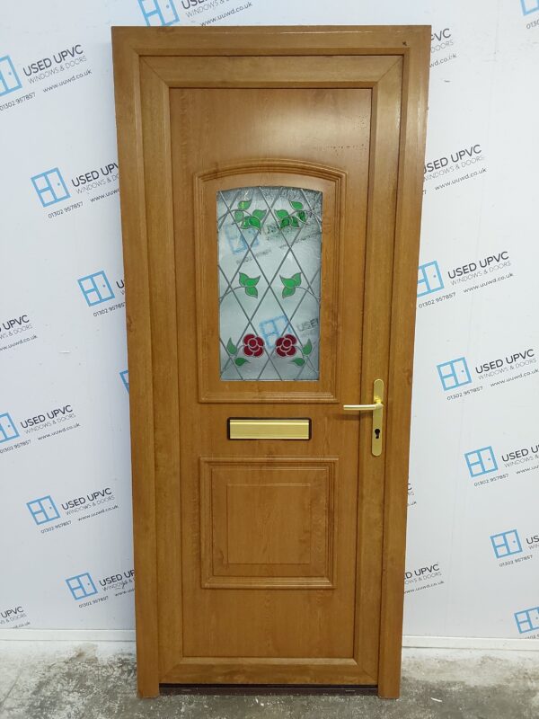 Used Oak Upvc Front Door 865mm x 2055mm 0015