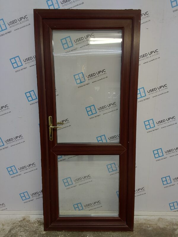 Used Woodgrain Upvc Back Door 890mm x 2060mm 0087