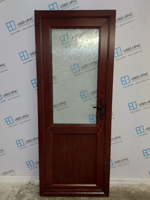 Used Rosewood Upvc Back Door 825mm x 2080mm 0040