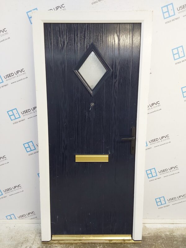 Used Blue Composite Front Door 910mm x 1970mm 0735