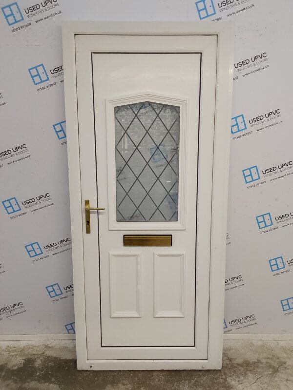 Used White Upvc Front Door 925mm x 2080mm (Reduce To 900mm) 0714