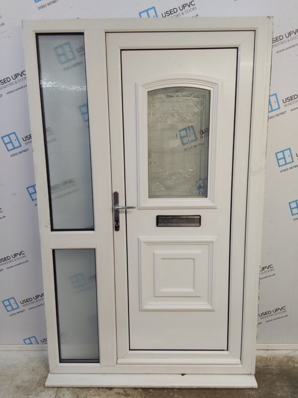 Used White Upvc Front Door And Side Panel 1300mm x 2095mm (reduce to 1275mm) DS021