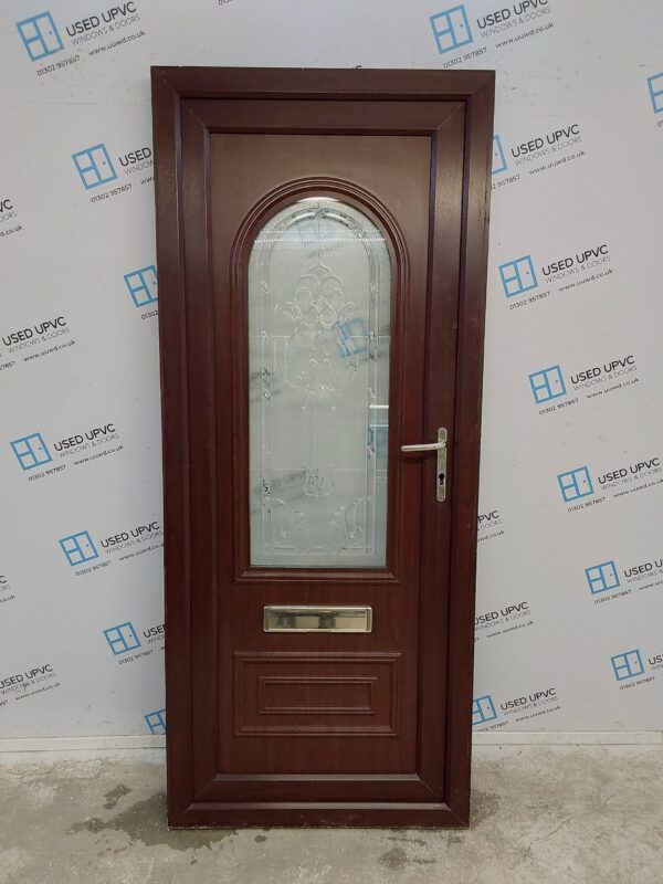 Used Rosewood Upvc Front Door 860mm x 2045mm 0014