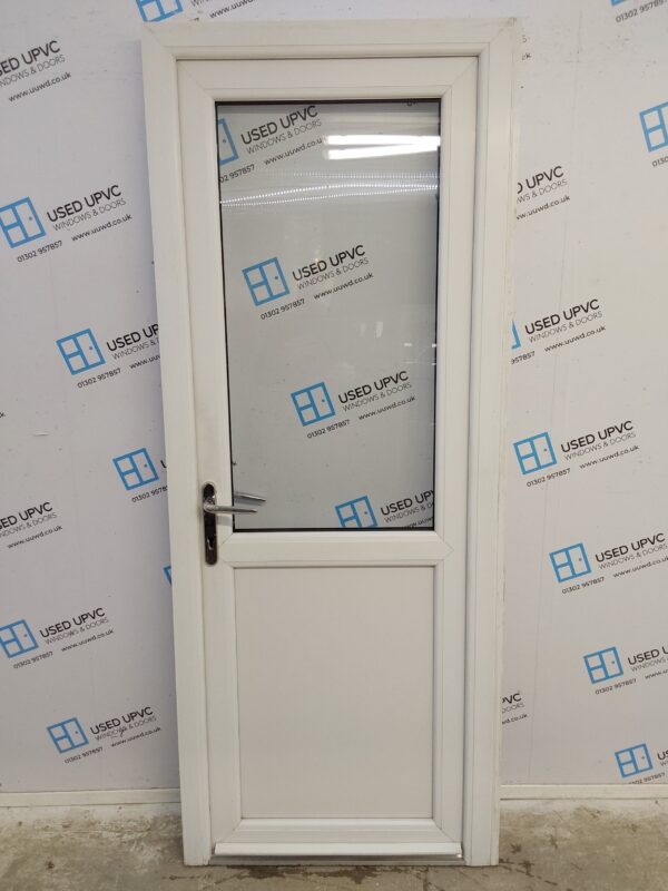 Used White Upvc Back Door 820mm x 2045mm (reduce to 800mm) 0713