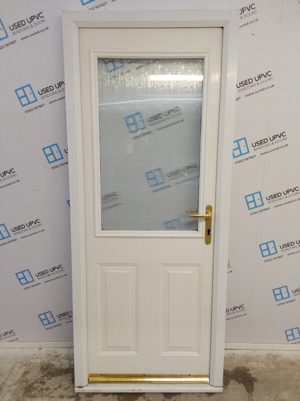 Used White Composite Back Door 850mm x 2040mm 0149