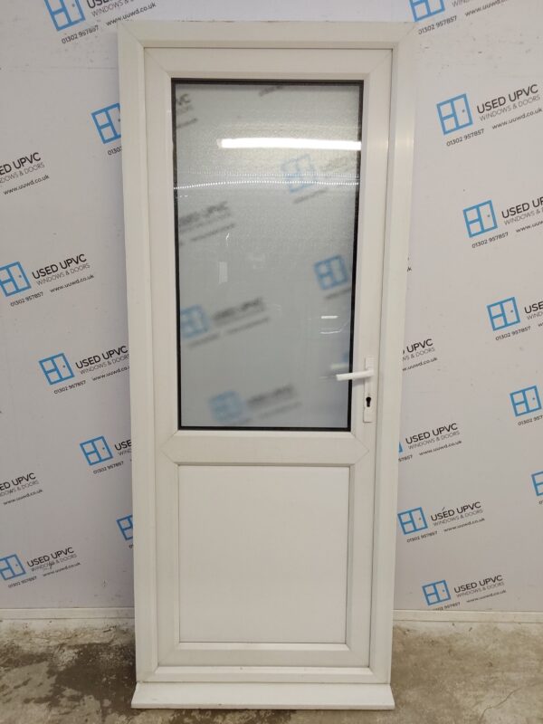 Used White Upvc Back Door 850mm x 2085mm 0014