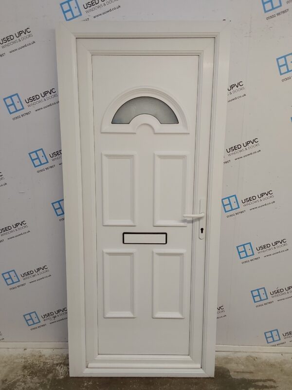 Used White Upvc Front Door 895mm x 2040mm (reduce to 870mm) C6045