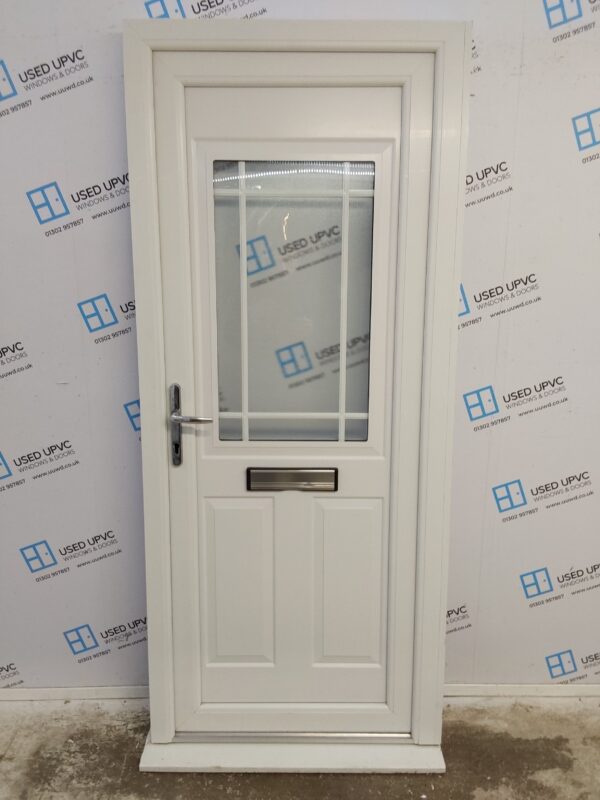 Used White Upvc Front Door 890mm x 2085mm (reduce to 870mm) C7D038