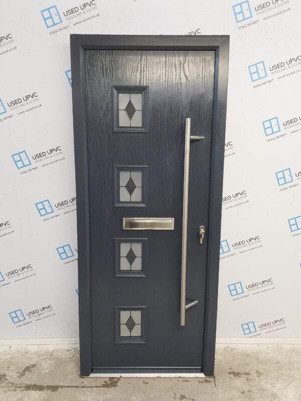 Used Anthracite Grey Composite Front Door 840mm x 2005mm 0369