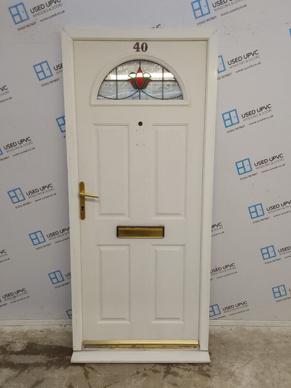 Used White Composite Front Door 900mm x 2040mm 0278