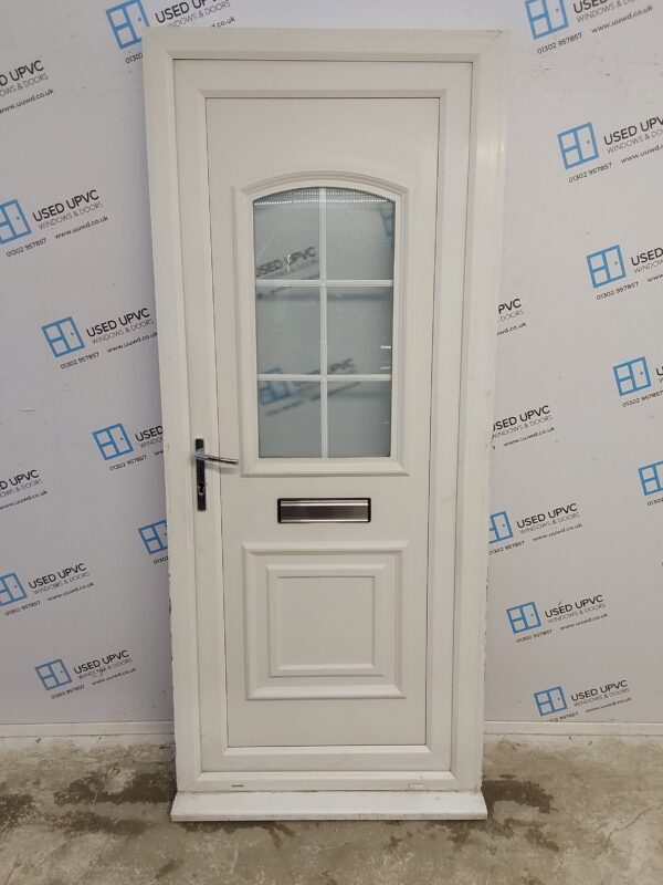 Used White Upvc Front Door 900mm x 2100mm (Reduce To 880mm) 0225