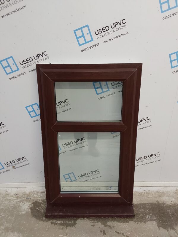 Used Rosewood Upvc Window 635mm x 1045mm C2B086