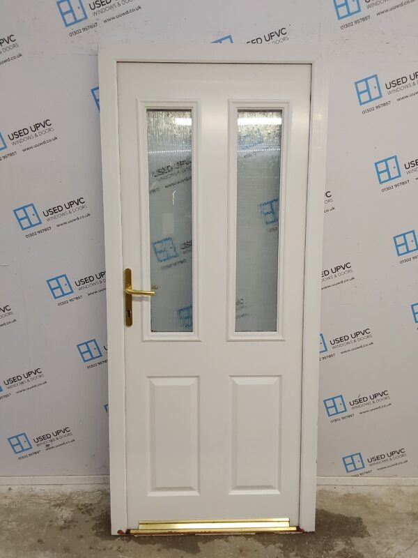 Used White Upvc Back Door 880mm x 2005mm 0441