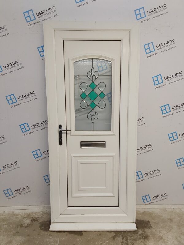 Used White Upvc Front Door 910mm x 2070mm (Reduce To 870mm) 0377