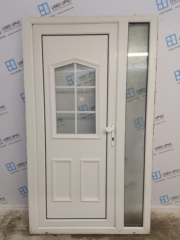 Used White Upvc Back Door And Side Panel 1195mm x 2055mm (reduce to 1175mm) DS008