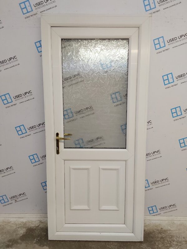 Used White Upvc Back Door 915mm x 2060mm (reduce to 895mm x 2040mm) 0628