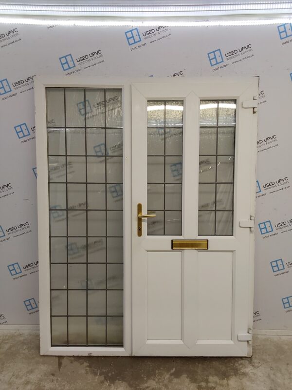 Used White Upvc Front Door And Side Panel (Outwards Opening) 1565mm x 2020mm DS020