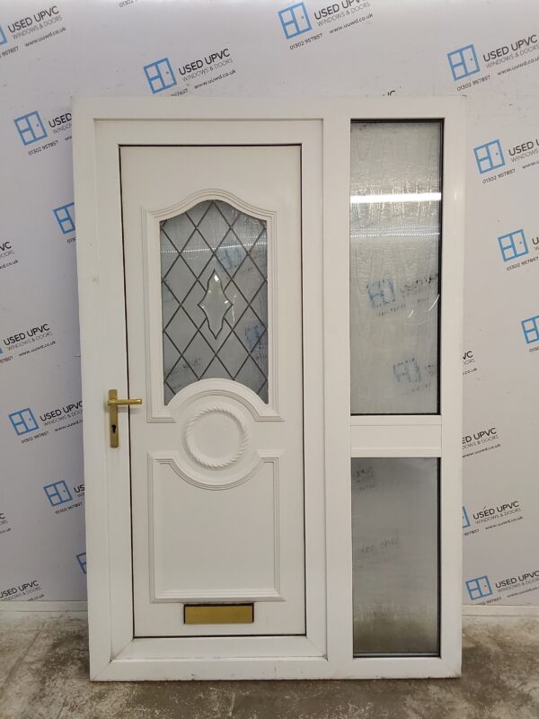 Used White Upvc Front Door And Side Panel 1340mm x 2050mm DS026