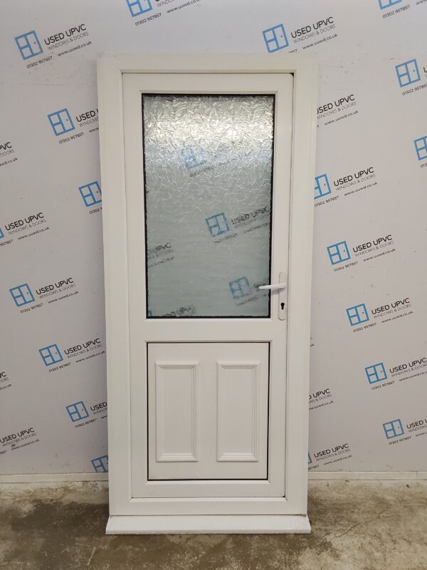 Used White Upvc Back Door 925mm x 2085mm (Reduce To 875mm) C7D043