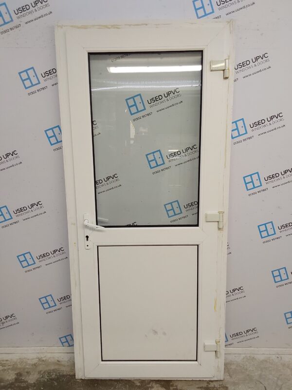 Used White Upvc Back Door 925mm x 2080mm (reduce to 885mm) 0528 - Image 2